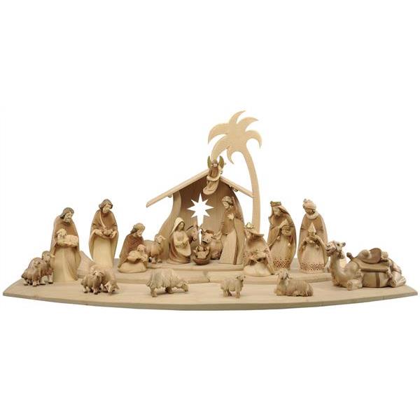Presepe Morgenstern 20 figurine su caoanna - brunito con oro