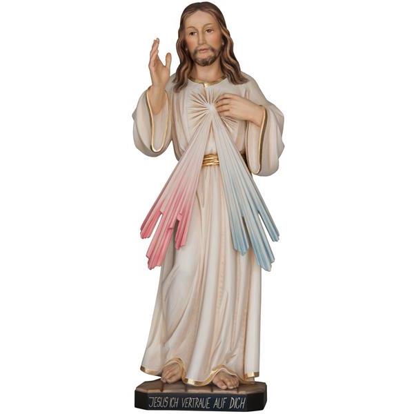 Gesù Misericordioso in legno scolpito - colorato