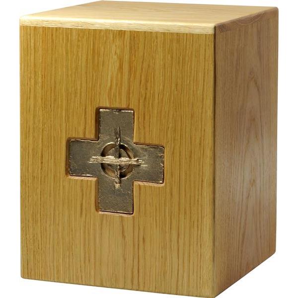Urna "Croce" - legno di rovere - 28,5 x 22 x 22 cm - Zusammengesetzt