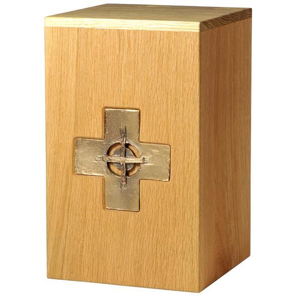 Urna "Croce" - legno di rovere - 28,5 x 17,5 x 17,5 cm - Zusammengesetzt