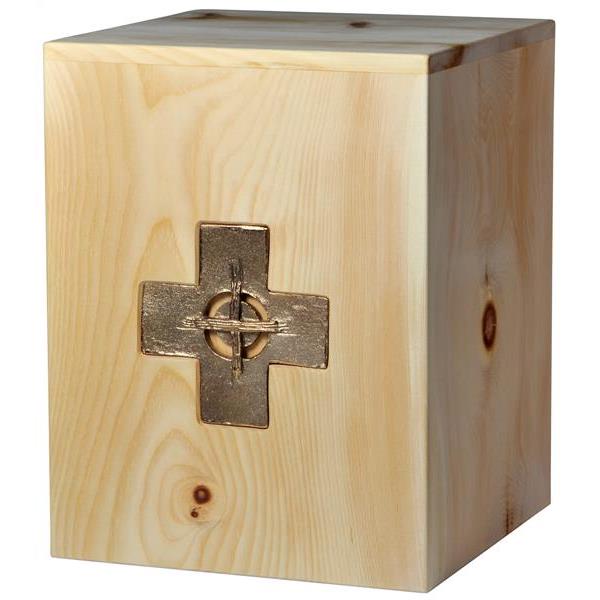 Urna "Croce" - legno di cirmolo - 28,5 x 22 x 22 cm - Zusammengesetzt