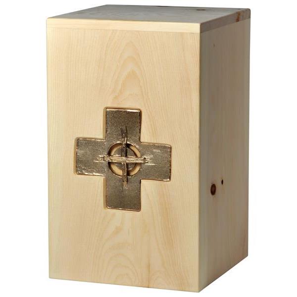 Urna "Croce" - legno di cirmolo - 28,5 x 17,5 x 17,5 cm - Zusammengesetzt