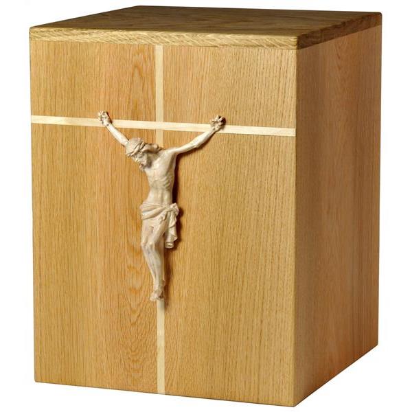 Urna "Cristo" - legno di rovere - 28,5 x 22 x 22 cm - Zusammengesetzt