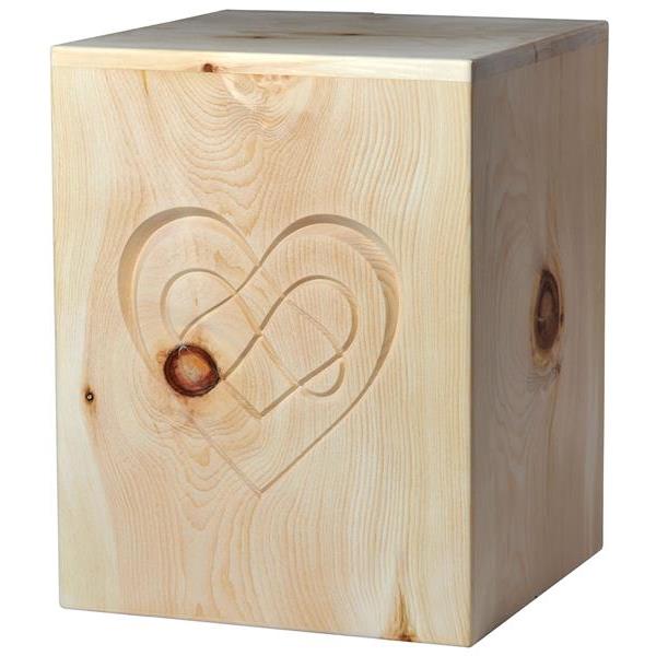 Urna "Amore eterno" - legno di cirmolo - 28,5 x 22 x 22 cm - Zusammengesetzt