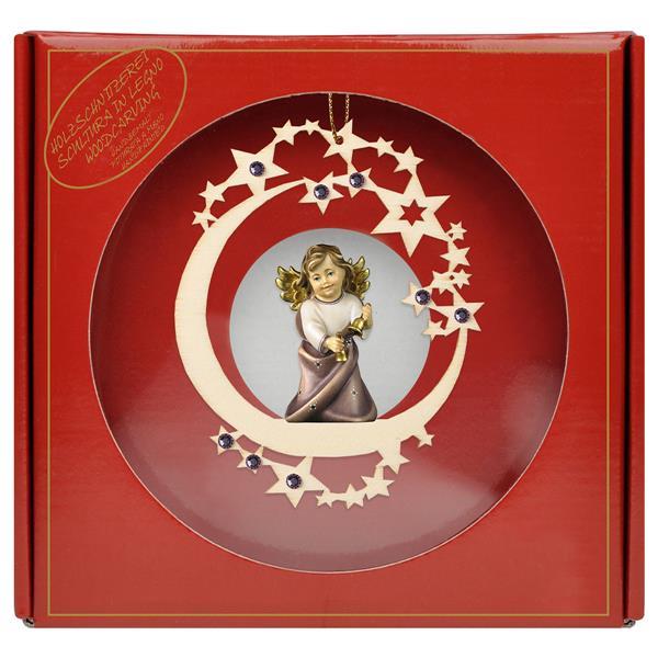 Angelo Cuore con campenelle - Stella Luna Crystal + Box regalo - colorato