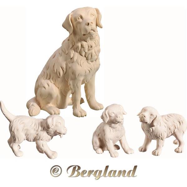 San Bernardo con cuccioli (4 pezzi) - naturale