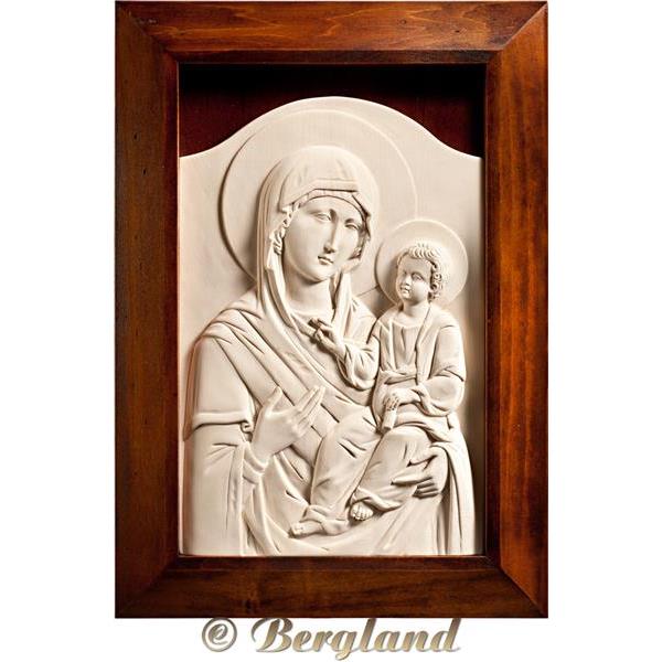 Icona Madonna con Bambino Bizantina con cornice - naturale