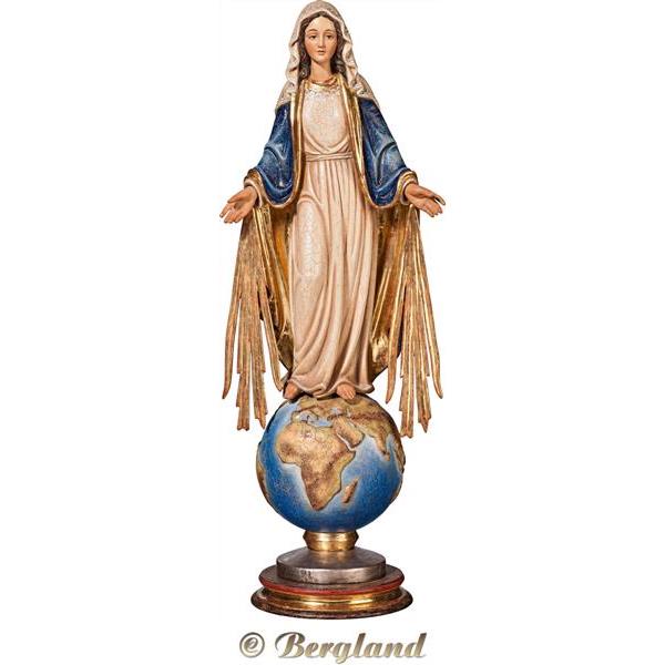 Madonna Immacolata su globo terrestre con raggi - Oro zecchino antico
