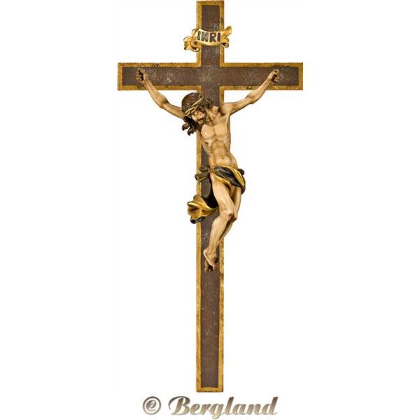 Cristo Barocco su croce semplice larga - antico